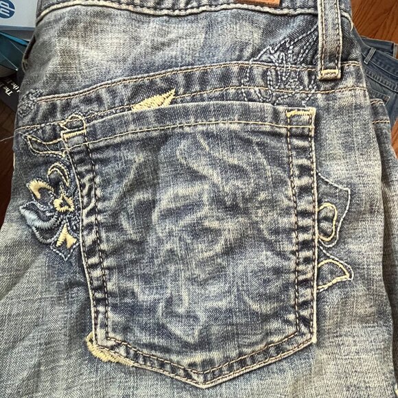 Vintage Guess Denim Maxi Skirt Size 28 Embroidery Floral Pockets Y2K Western - Picture 3 of 14